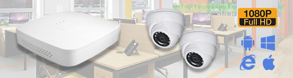 Система видеонаблюдения из 2-х камер видеонаблюдения для офиса с качаством изображения FullHD (1080P).