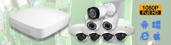 Система видеонаблюдения из 7 камеры видеонаблюдения для Банка с качеством изображения FullHD (1080P).