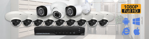 Система видеонаблюдения из 12 камер видеонаблюдения для подъезда с качеством изображения FullHD (1080P).
