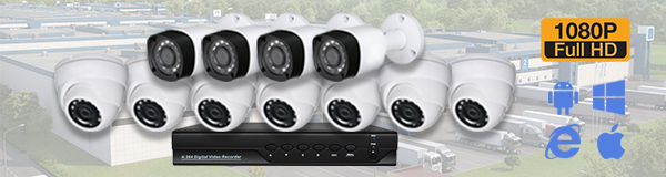 Система видеонаблюдения из 11 камер видеонаблюдения для предприятия с качаством изображения FullHD (1080P).