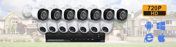 Система видеонаблюдения для коттеджа из 14 камер с качаством изображения HD (720P).