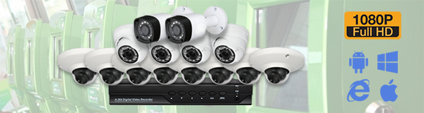 Система видеонаблюдения из 14 камер видеонаблюдения для Банка с качеством изображения FullHD (1080P).