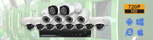 Система видеонаблюдения для Банка из 14 камер с качеством изображения HD (720P).