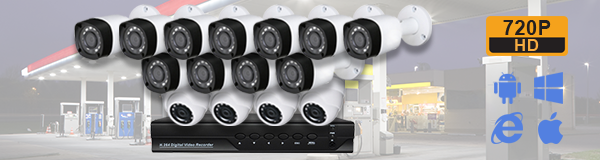 Система видеонаблюдения для АЗС из 15 камер с качеством изображения HD (720P).