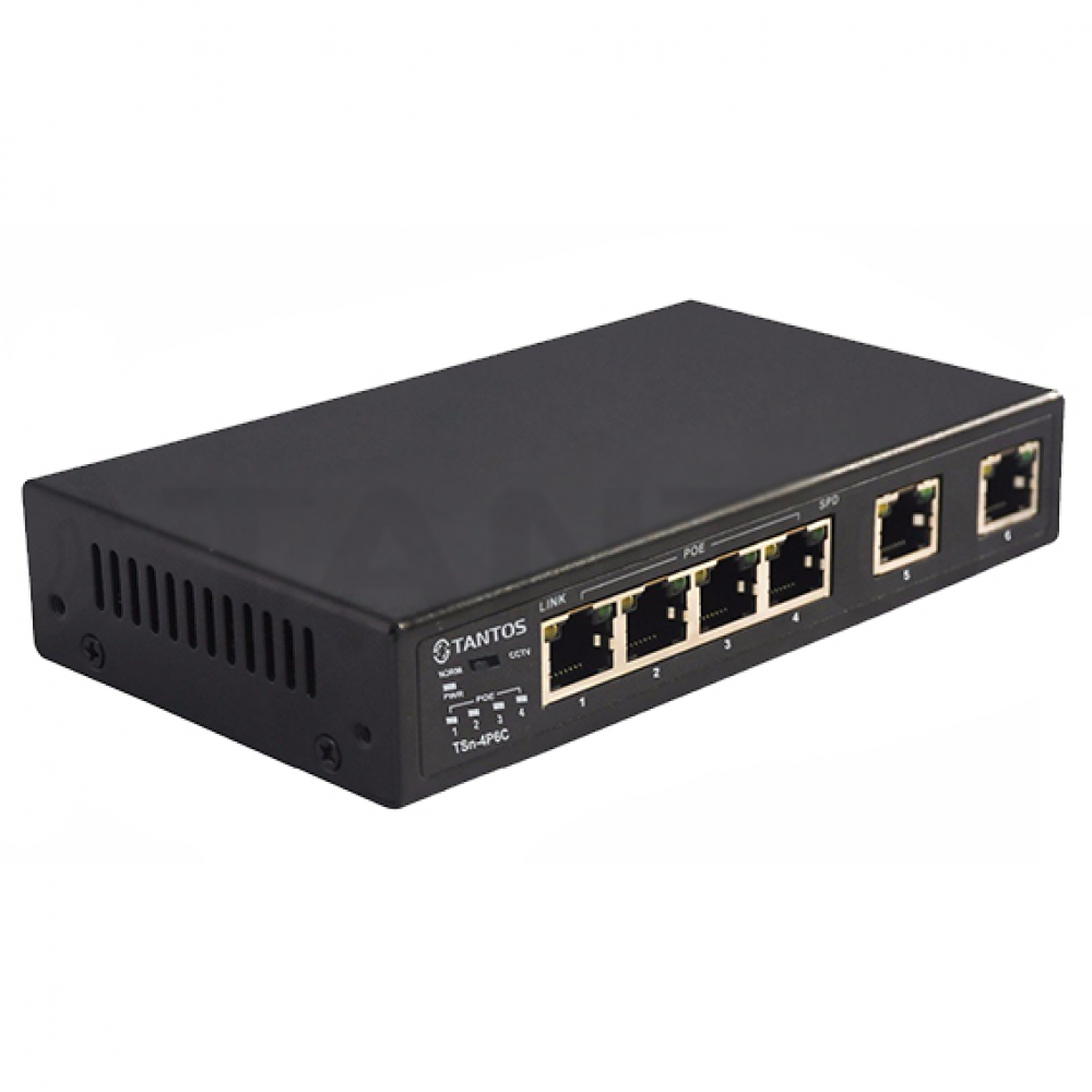TSn-4P6C 6 портовый POE Ethernet коммутатор