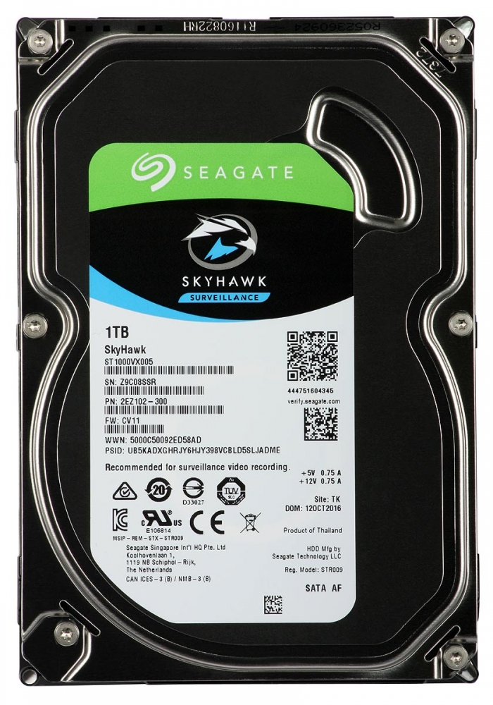Жесткий диск 1TB SATA 6Gb/s Seagate ST1000VX005 3.5" SkyHawk Guardian Surveillance 5900rpm 64MB 24x7 Bulk