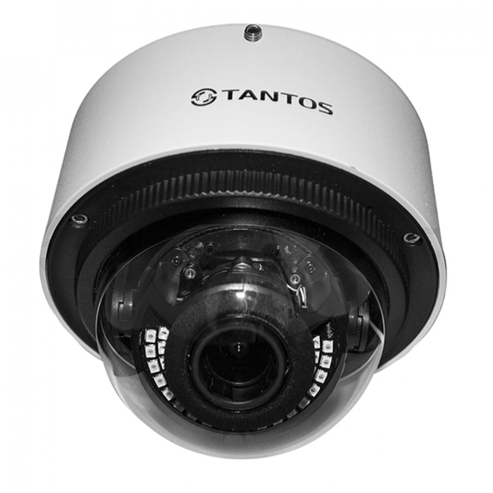 TSi-Vn425VPZ (2.8-12) 4 мегапиксельная миниатюрная купольная уличная антивандальная камера с аналитикой и моторизированным объективом, ИК подсветка до 30м